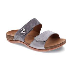 Scholl Orthaheel Biomechanics: Alisa Slide Sandal - Pewter