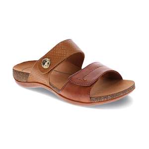 Scholl Orthaheel Biomechanics: Alisa Slide Sandal - Tan