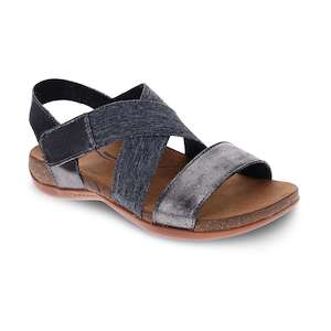 Scholl Orthaheel Biomechanics: Alamosa Back Strap Sandal - Dark Grey