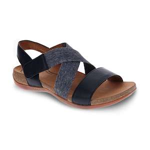 Scholl Orthaheel Biomechanics: Alamosa Back Strap Sandal - Black