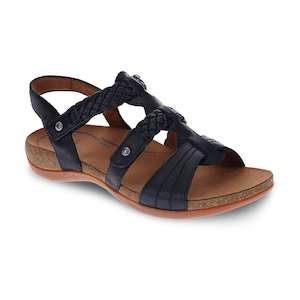 Scholl Orthaheel Biomechanics: Anna Adjustable Sandal - Black