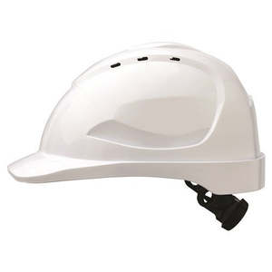 VENTED HARD HAT WITH RATCHET SIZE ADJUSTER, 9 VENTS.  FULLY CERTIFIED, ABS MATER&hellip;