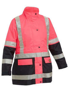Jackets 1: Women's Taped Hi Vis 5 in 1 Rain Jacket