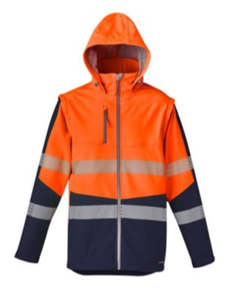 HI VIS SOFTSHELL UNISEX JACKET  - Zip off Hood, Zip Off Sleeves, Segmented Tape,&hellip;