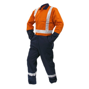 Overalls: HI VIS OVERALLS - Polycotton, Reflective Tape, Midweight, 240gsm