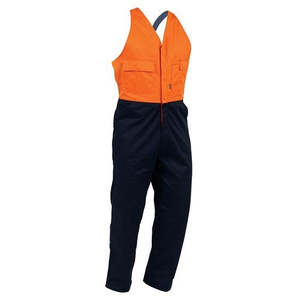Overalls: SLEEVELESS OVERALLS, DAY ONLY, POLYCOTTON, ZIP, MID WEIGHT