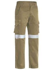 LIGHTWEIGHT COOL CARGO WORK PANTS - ,  Reflective Tape, 100% Cotton
