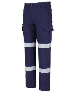 CARGO WORK PANTS, REFLECTIVE TAPE, STRETCH CANVAS COTTON