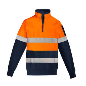 Sweatshirts And Hoodies: UNISEX HI VIS 1/4 ZIP BIZ PULLOVER - HOOP TAPED