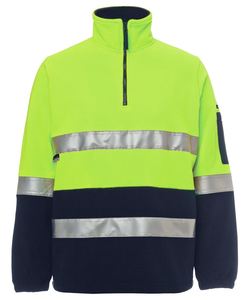 JB POLAR FLEECE - HI VIS HALF ZIP REFLECTIVE TAPE