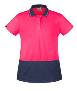 Polos: Womens Hi Vis Basic Short Sleeve Polo