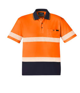 Polos: SEGMENTED HI-VIS POLO - Polycotton | Short Sleeve