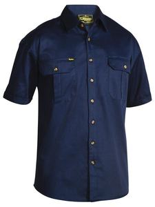 COTTON DRILL SHIRT - | Short Sleeve |  Look Good  | Hard Wearing