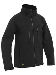 BISLEY PRO SOFTSHELL JACKET - 320 gsm Heavyweight, Showerproof, Detachable Hood, Warm Lining