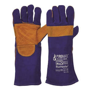 PYROMATE BLUE HEELER WELDING GLOVES, Premium Cow Leather, Kevlar Stitching