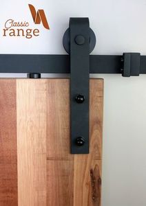 Soulful Character hardware to add more heart to your home: Classic Hanger Barn Door Hardware Set - Black