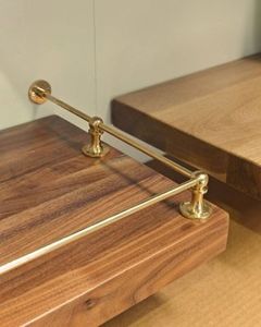 Soulful Character hardware to add more heart to your home: Gallery Shelf Rails - Solid Polished Brass