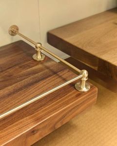 Soulful Character hardware to add more heart to your home: Gallery Shelf Rails - Solid Satin Brass