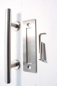 Stainless Steel: Round Pull Handle with Flush Handle - Stainless Steel - 300mm