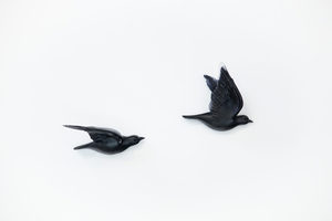 Products: Mother and Child - Obsidian Resin Bird Pairs - Vitality Art Studio