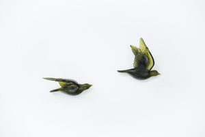Products: Mother and Child - Olive Resin Bird Pairs - Vitality Art Studio