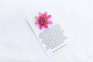 Products: Petite, Resin Floral Brooch - Pink - Vitality Art Studio