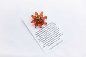 Products: Petite, Resin Floral Brooch - Tangerine - Vitality Art Studio