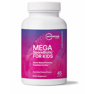 Immune Support: Microbiome Labs MegaSpore Biotic Gummies for Kids. Berry Blast 30 Gummies