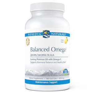 Womens Hormone Support: Nordic Naturals Balanced Omega Lemon 180 Softgels