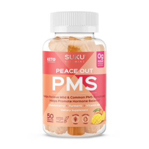 SUKU Peace Out PMS Pectin Gummies with Vitex and Turmeric
