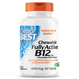 Products: Doctor's Best Chewable Fully Active B12 60 Tablets CLEARANCE Short Dated end of 12/2025