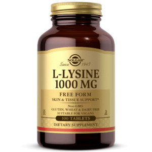L Lysine: Solgar L-Lysine 100 Tabs