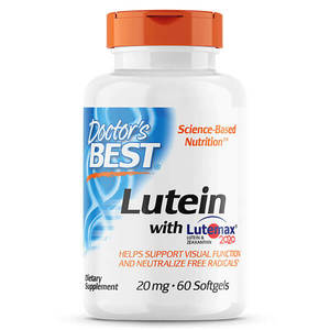 Doctor's Best Lutein Featuring Lutemax 20mg 60 Softgels