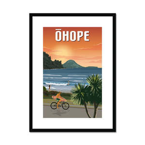 Framed Posters: Ōhope Beach Sunset Framed & Mounted Print