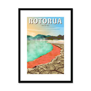 Framed Posters: Rotorua Waiotapu Framed & Mounted Print