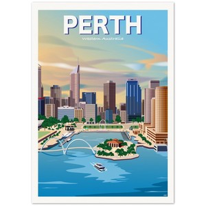 Australia: Perth - Western Australia - Travel Poster, Australia