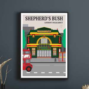 United Kingdom: Shepherd's Bush Walkabout Travel Poster, London