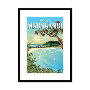 Mt Maunganui: Mt Maunganui Framed & Mounted Print