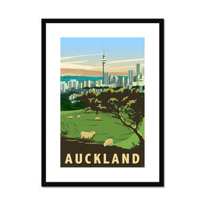 Auckland Auk: Auckland - Mount Eden Framed & Mounted Print