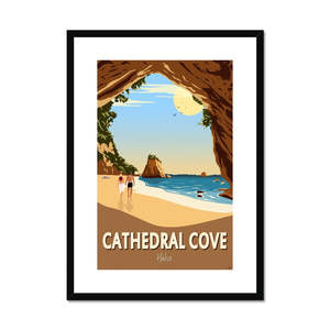 Cathedral Cove Framed & Mounted Print