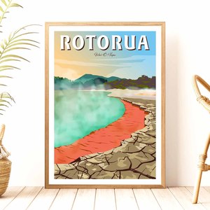 Bay Of Plenty Bop: Rotorua Waiotapu - Travel Poster, New Zealand