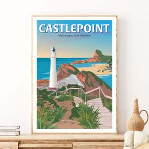 Wellington Wgn: Castlepoint - Wairarapa, New Zealand - Travel Poster