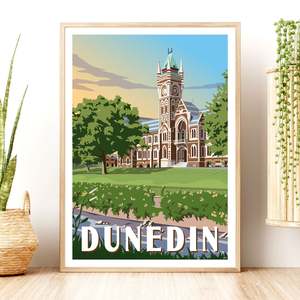 Otago Ota: Dunedin Travel Poster, New Zealand