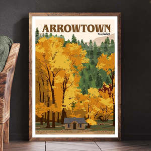 Arrowtown Travel Poster, New Zealand