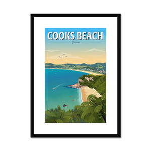 Framed Posters: Cooks Beach Framed & Mounted Print