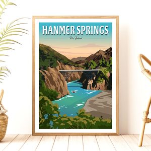 Travel Posters: Hanmer Springs Sunset Travel Poster, New Zealand