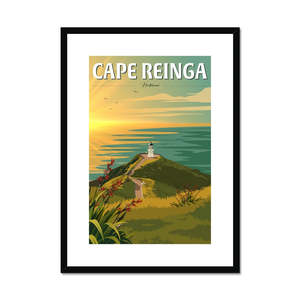 Framed Posters: Cape Reinga Sunset Framed & Mounted Print