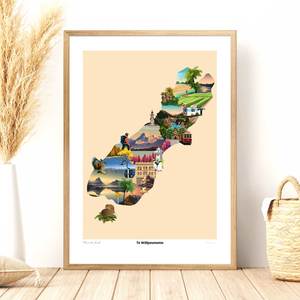 Travel Posters: Te Wāipounamu - South Island Travel Poster, New Zealand