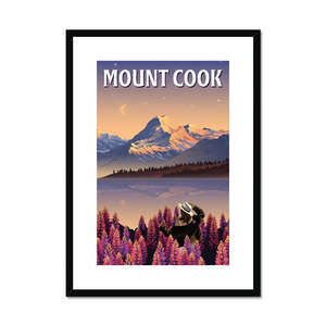 Products: Mount Cook Lupins Framed & Mounted Print