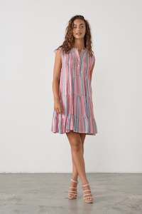 Caju: Multi Stripe Dress With Sequins